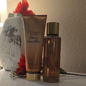 Victoria's Secret Bare Vanilla Lotion and Mist - Gold and Brown